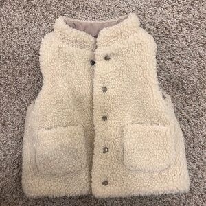 Kids Cream Sherpa Vest